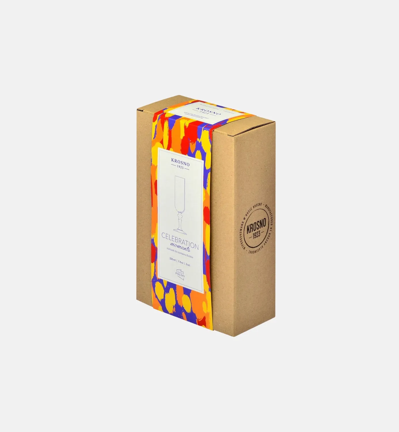 Krosno Ombré champagneglas 200 ml orange stilk