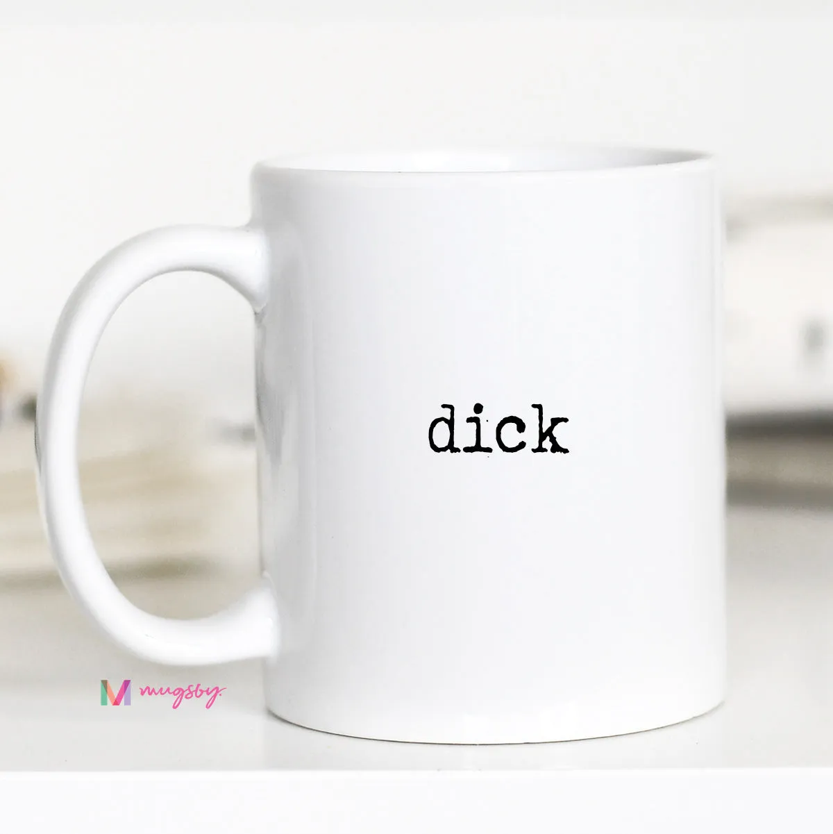 Mugsby Dick krus hvid keramik 325 ml sjov gave
