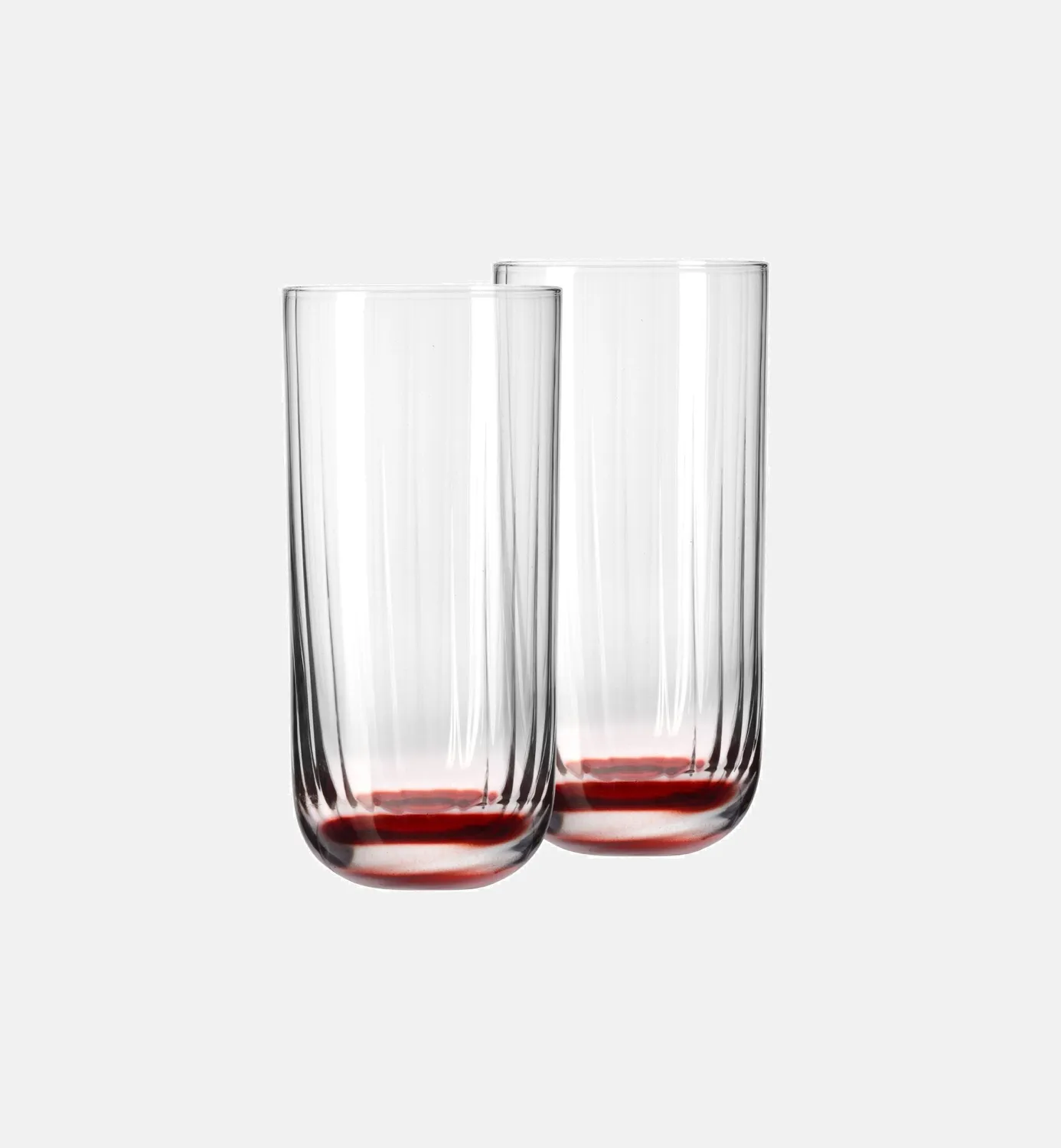Krosno Bubble vandglas 360 ml rød ribbet