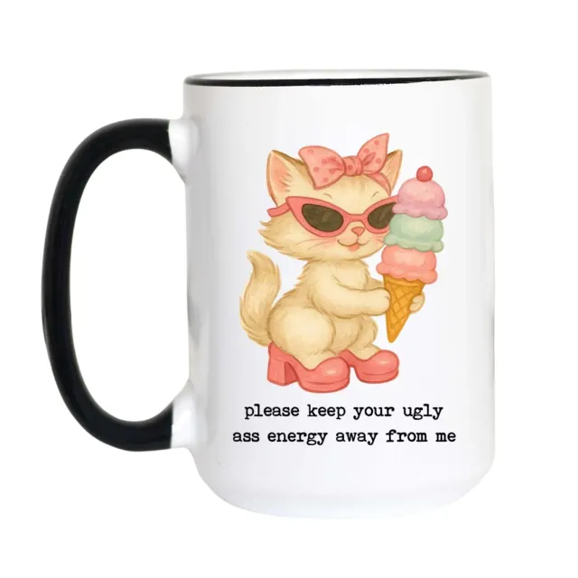 Mugsby Ugly Ass Energy katte krus hvid 325 ml