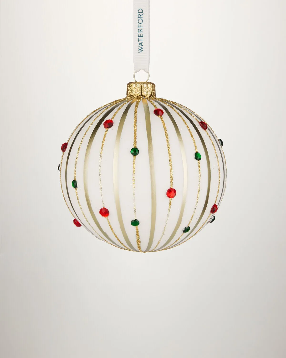 Waterford Holiday Heirlooms julekugle ornament hvid/guld