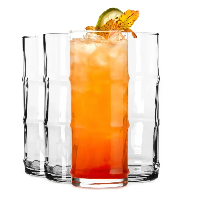 Libbey Tiki Bamboo Highball drikkeglas 4 stk 473 ml klart
