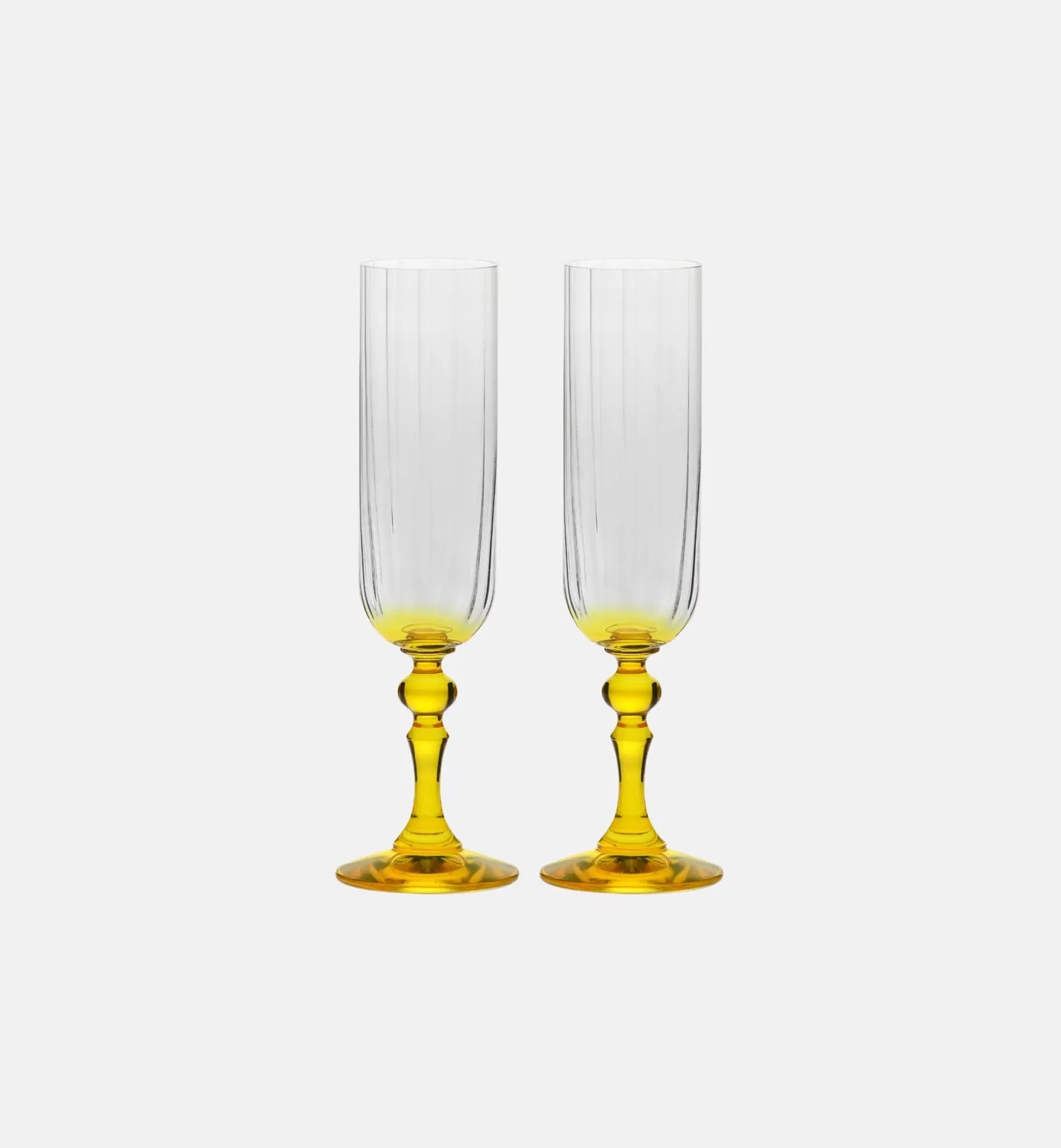 Krosno Ombré champagneglas 200 ml gul stilk riflet