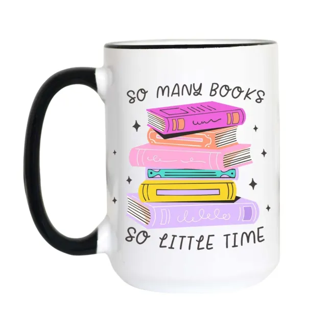 Mugsby So Many Books krus 325 ml hvid bogmotiv