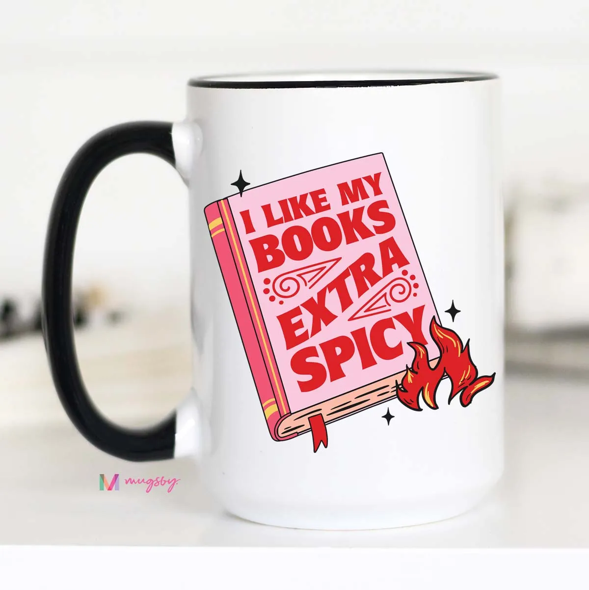 Mugsby I Like My Books Extra Spicy krus 325 ml boglyst