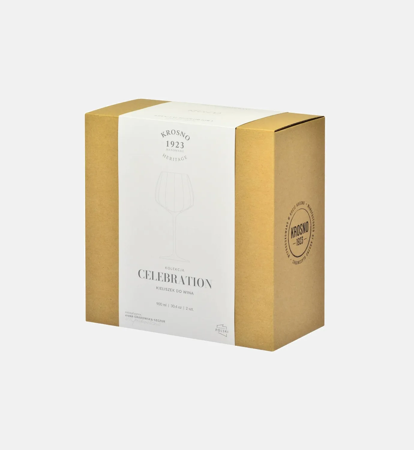 Krosno Celebration rødvinsglas 900 ml riflet krystal