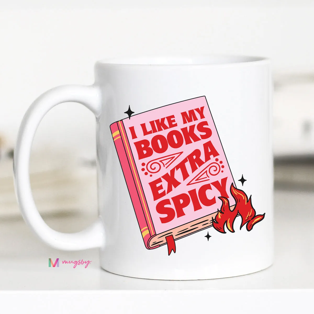 Mugsby I Like My Books Extra Spicy krus 325 ml boglyst
