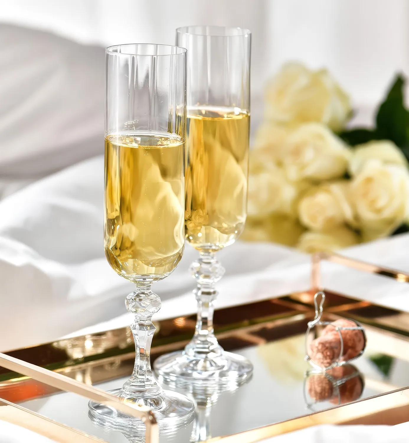 Krosno Paris champagneglas 220 ml krystal riflet