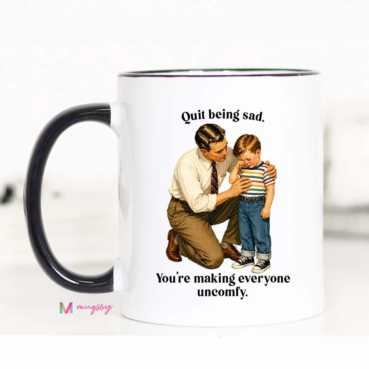 Mugsby Quit Being Sad krus hvid 325 ml
