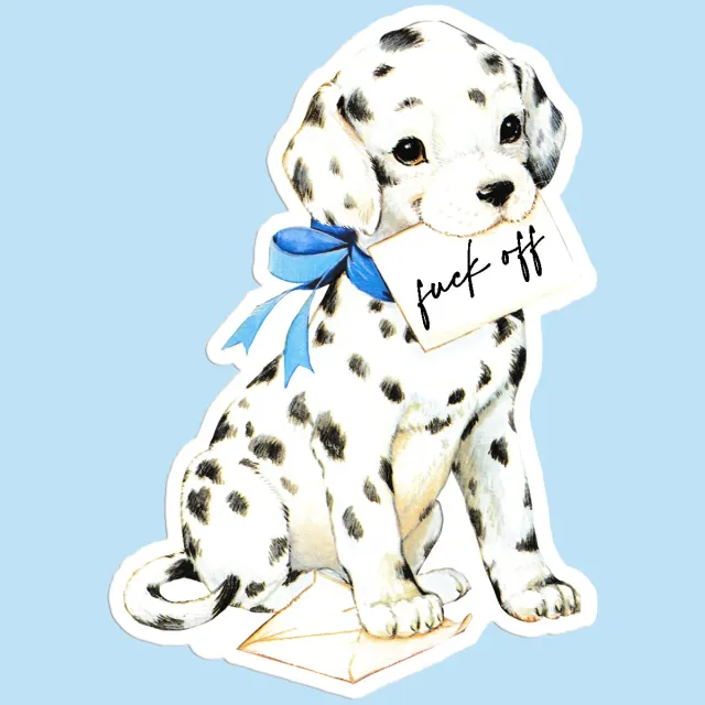 Mugsby Cute Puppy sticker vinyl sjov til kop