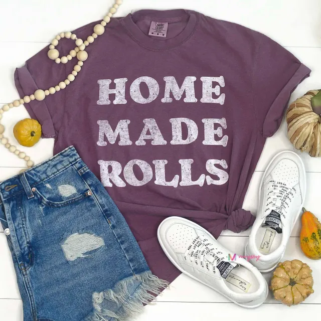 Mugsby Homemade Rolls T-shirt sjov bomuldsbluse