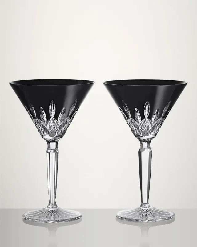 Waterford Lismore Black martiniglas 2 stk sort krystal