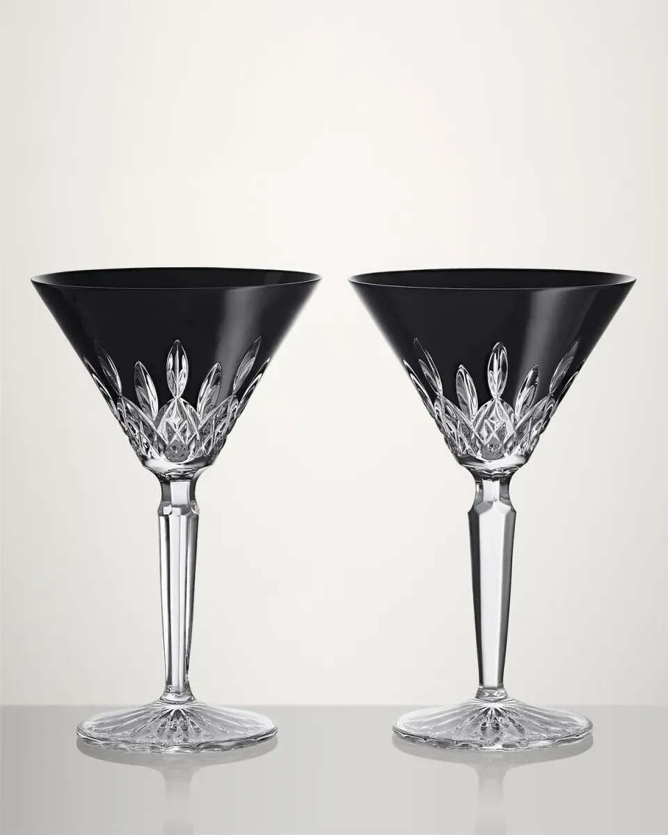 Waterford Lismore Black martiniglas 2 stk sort krystal