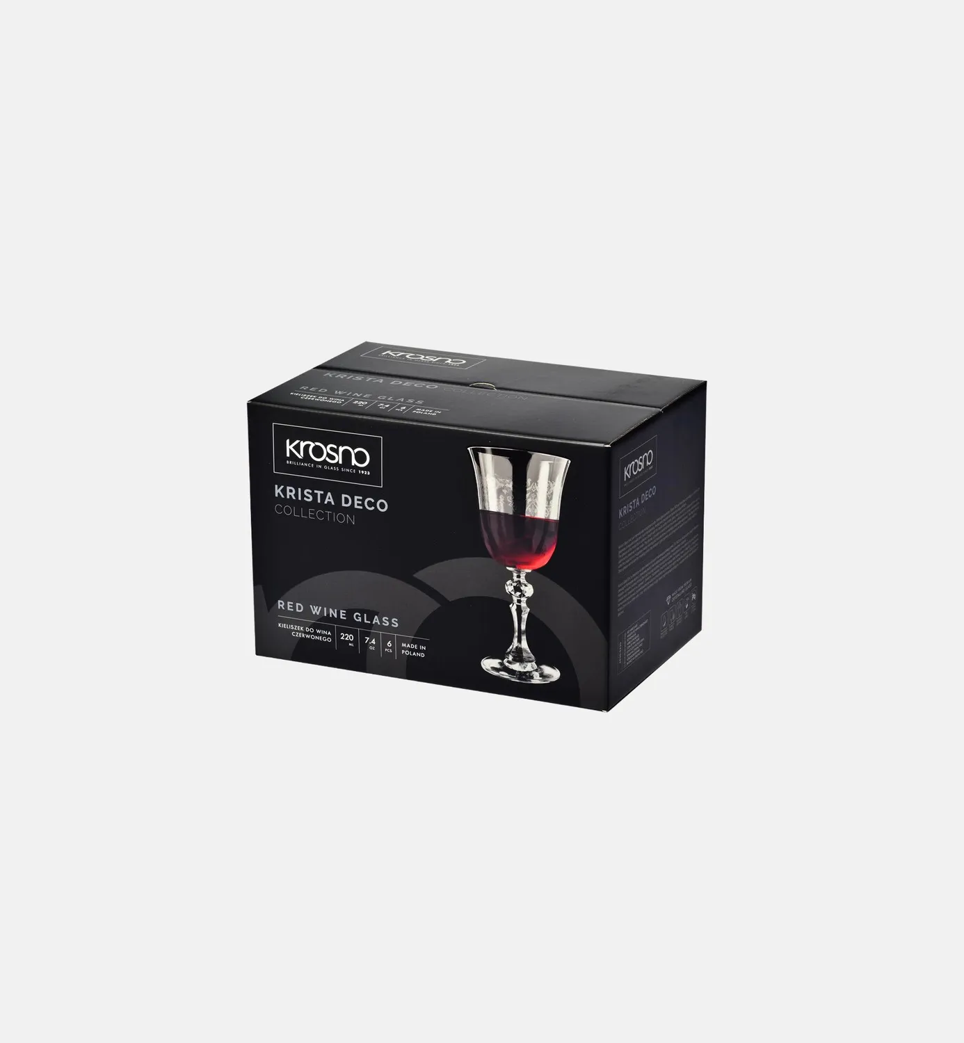 Krosno Krista Deco rødvinsglas 250 ml slebet