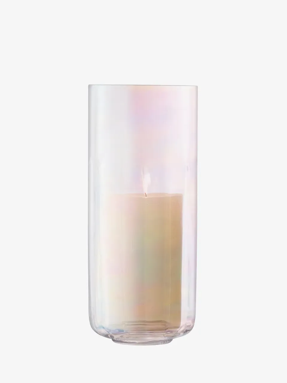 LSA Pearl lanterne vase glas perlemor med bloklys