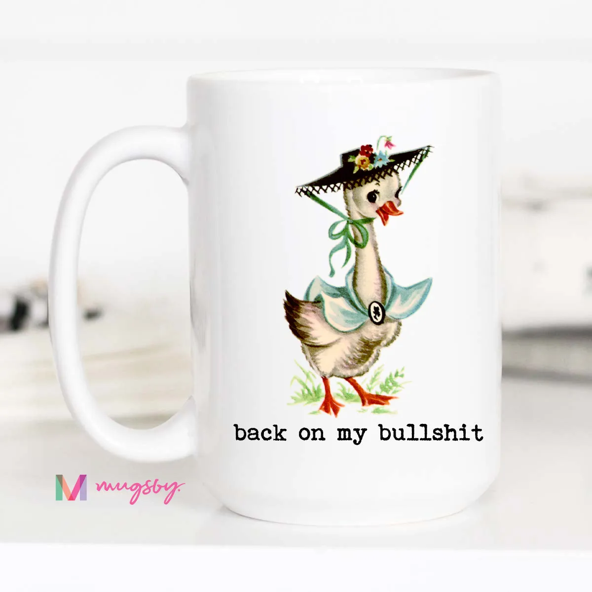 Mugsby Silly Goose kop 325 ml hvid vintage