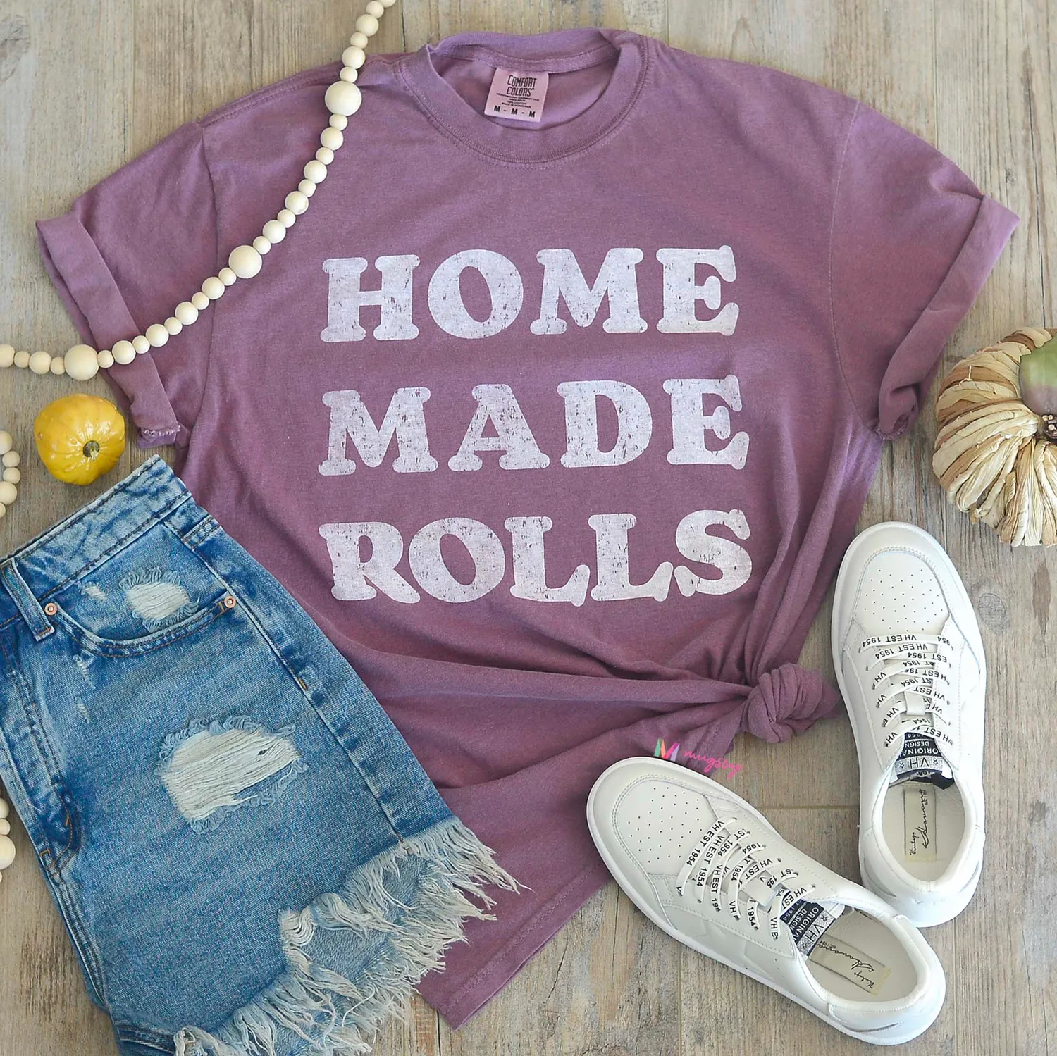 Mugsby Homemade Rolls T-shirt sjov bomuldsbluse