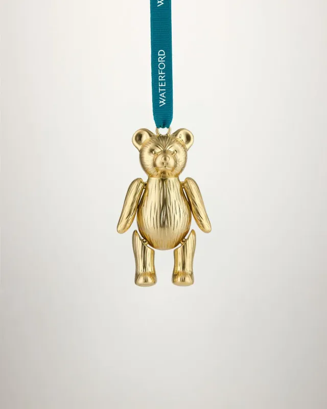 Waterford julepynt bamse guld metal