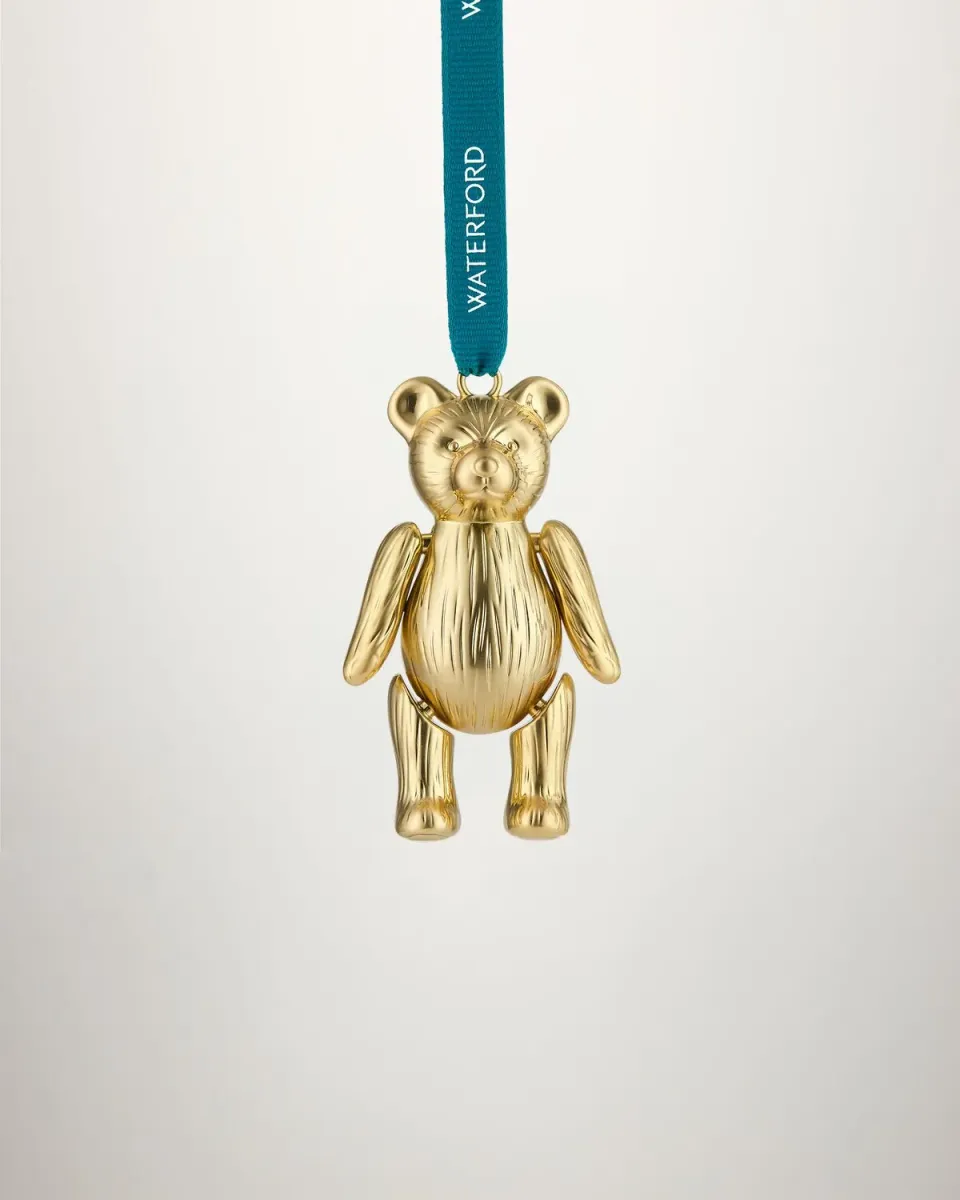 Waterford julepynt bamse guld metal