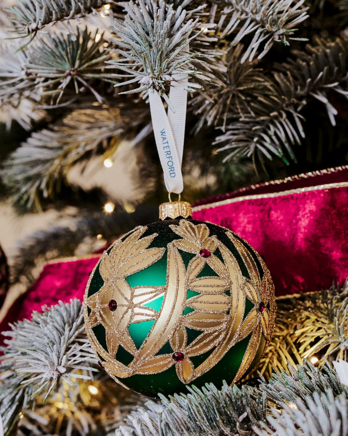 Waterford Holiday Heirlooms Clare julekugle grøn