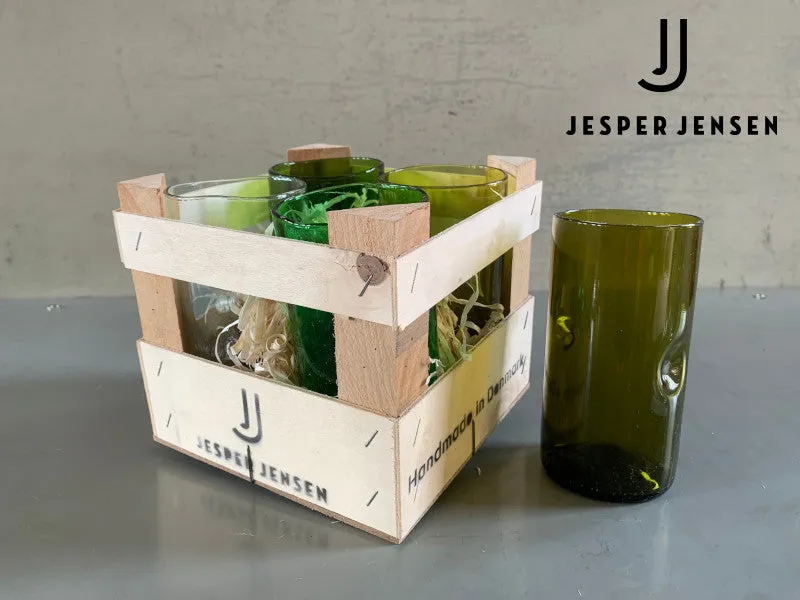 Jesper Jensen Wooden Crate Glass Tall drikkeglas 4 stk mix