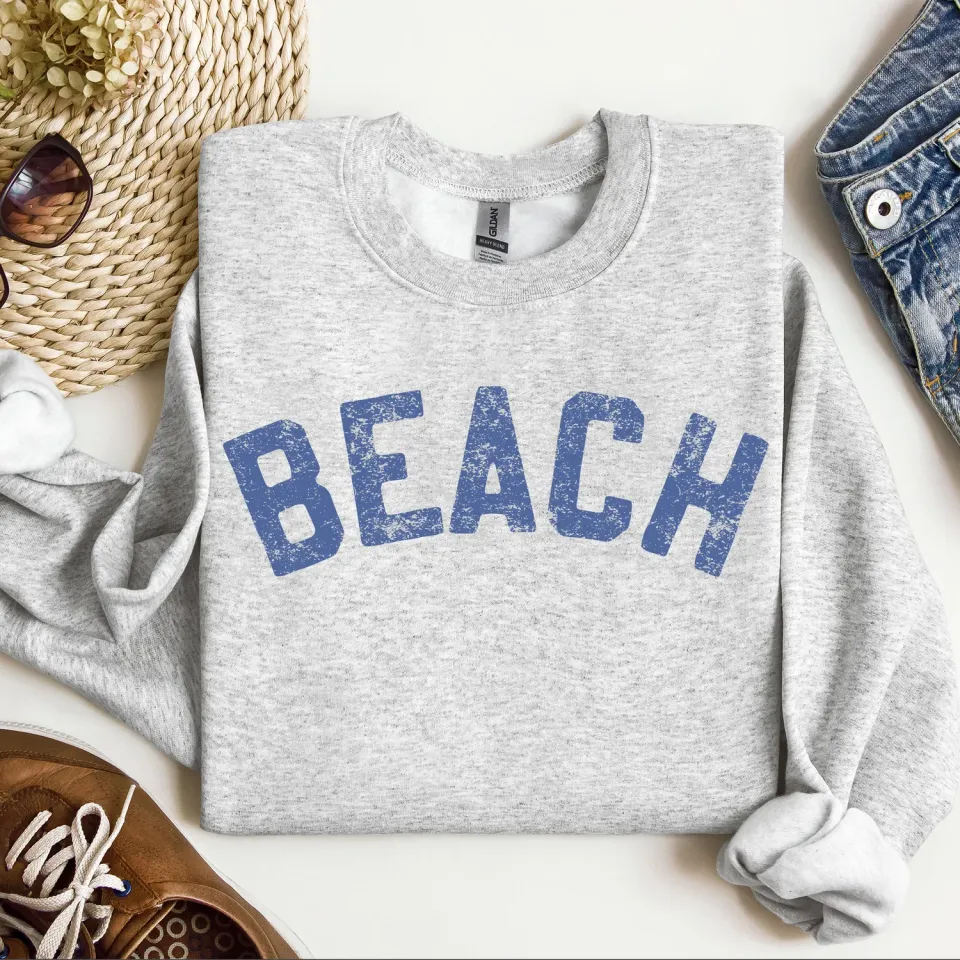 Mugsby Beach sweatshirt grå crewneck