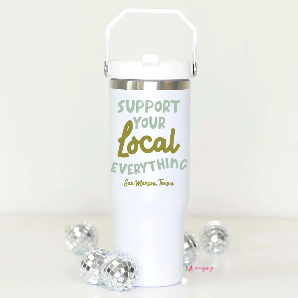 Mugsby Support Your Local Everything kop blå 591 ml plast