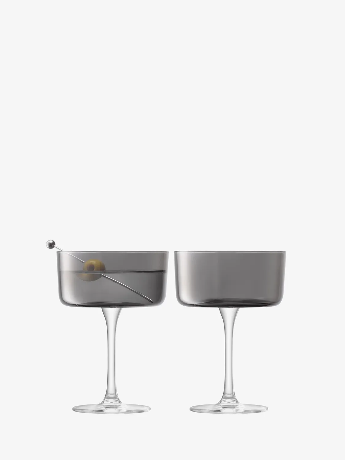 LSA Lunar champagneglas 2 stk grå cocktailglas