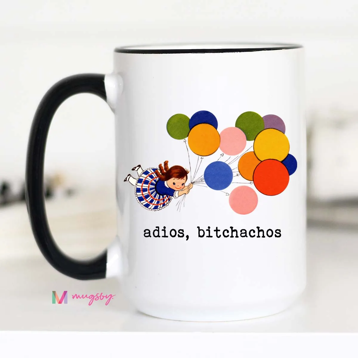 Mugsby Adios Bitchachos krus 325 ml hvid