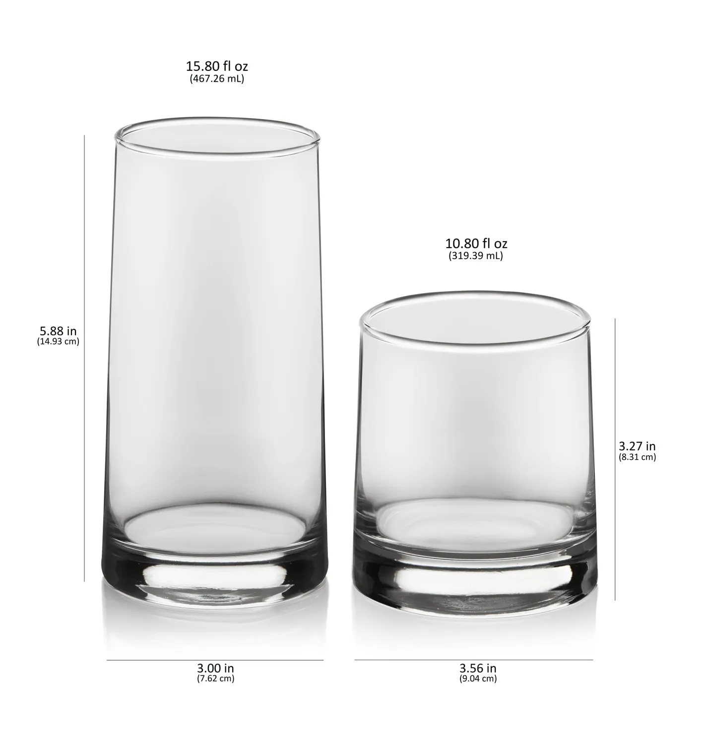 Libbey Cabos glassæt 16 stk tumbler og rocks klart glas