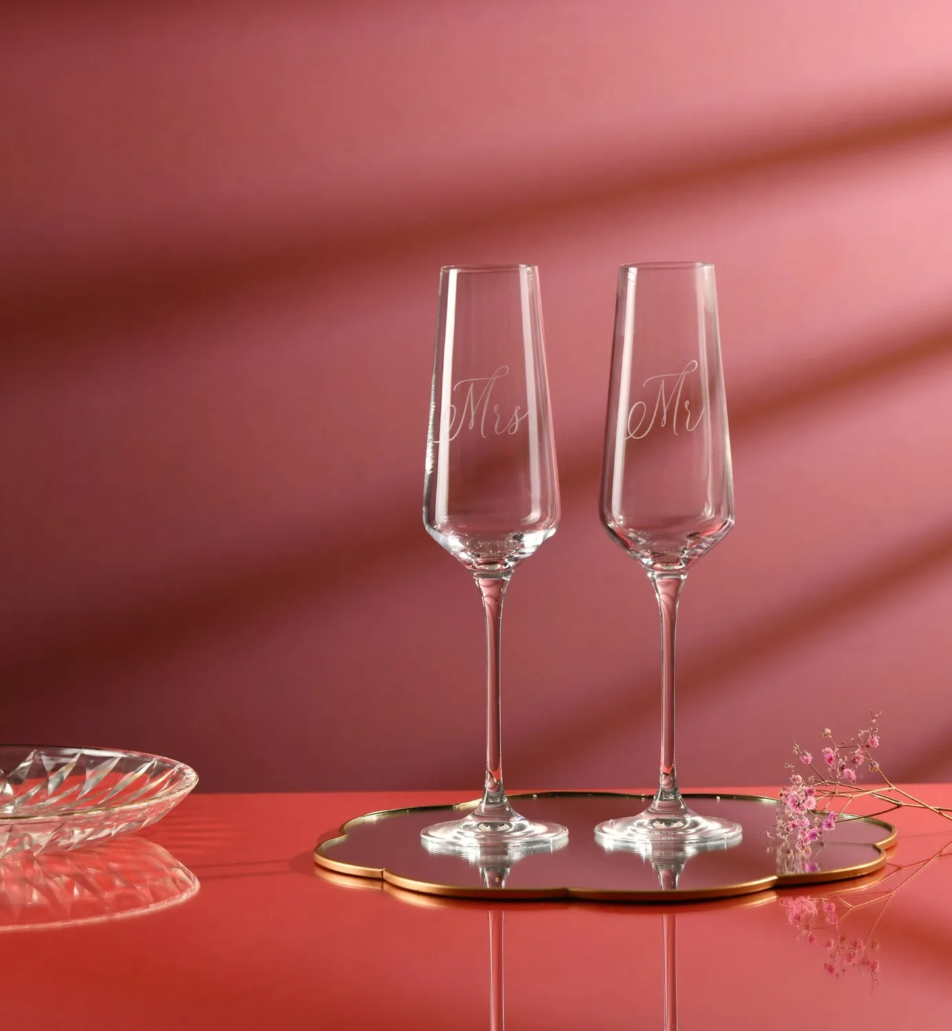 Krosno Mr. & Mrs. champagneglas 180 ml 2 stk krystal