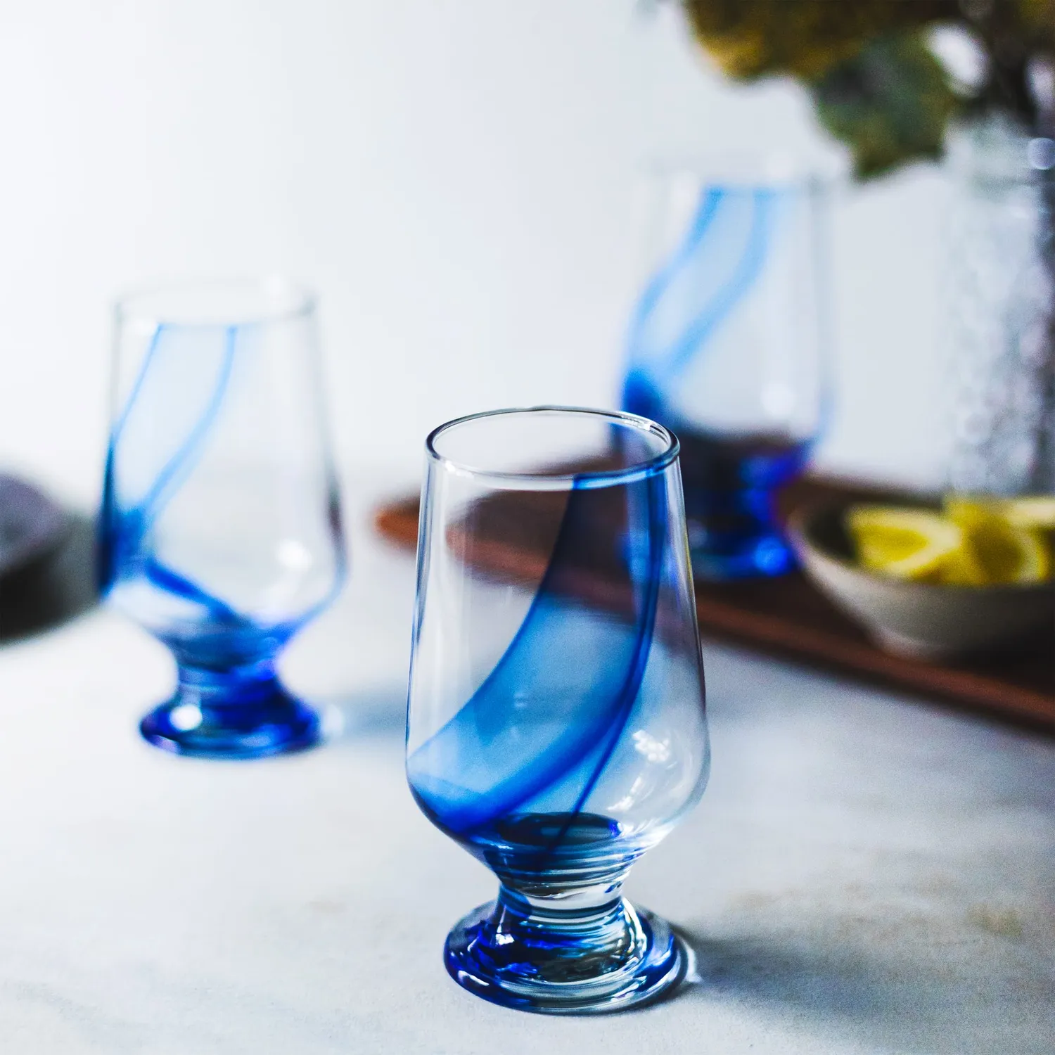 Libbey Blue Ribbon pokalglas 8 stk 378 ml blå