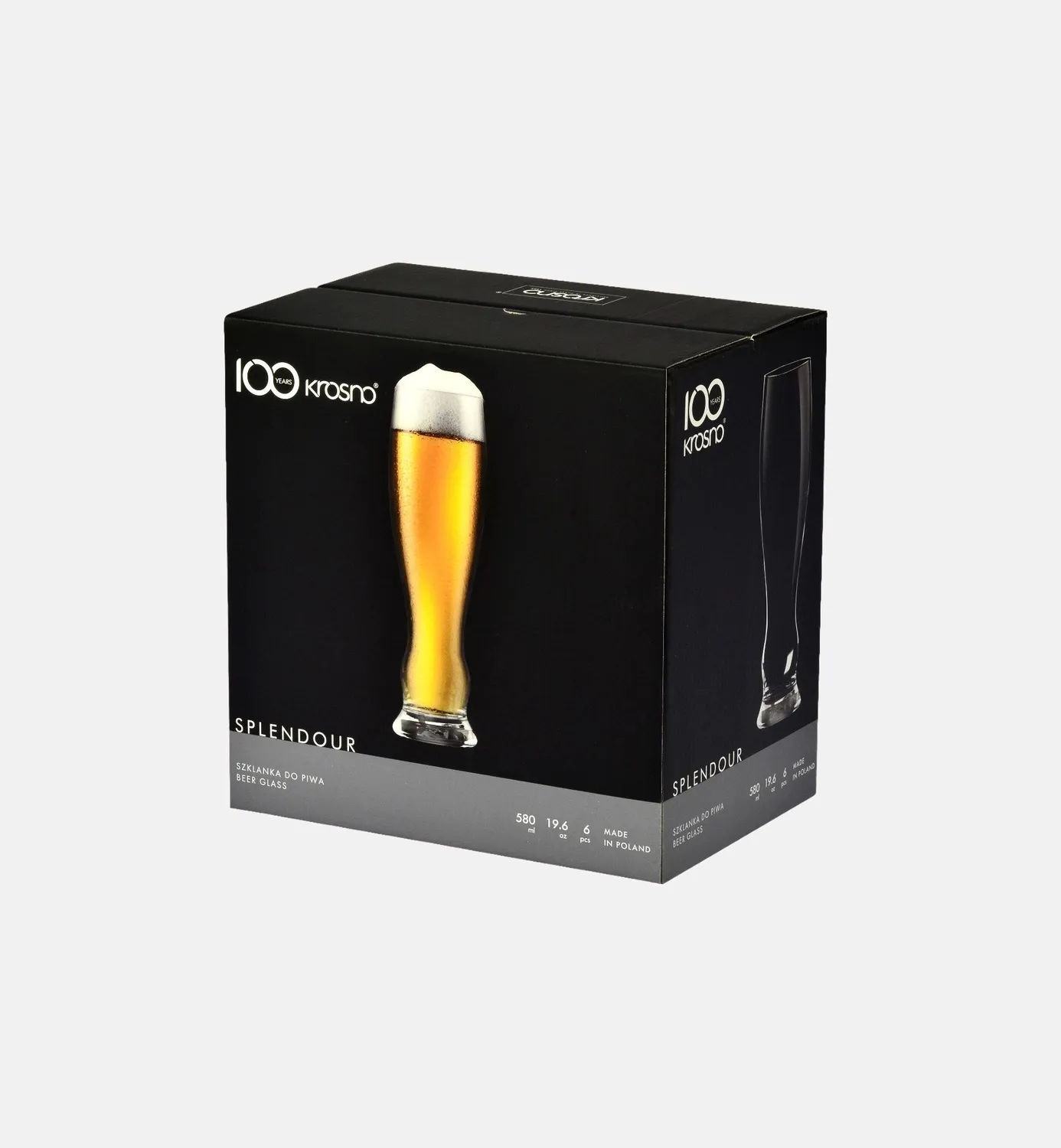 Krosno Splendour hvedeølsglas 580 ml rillet