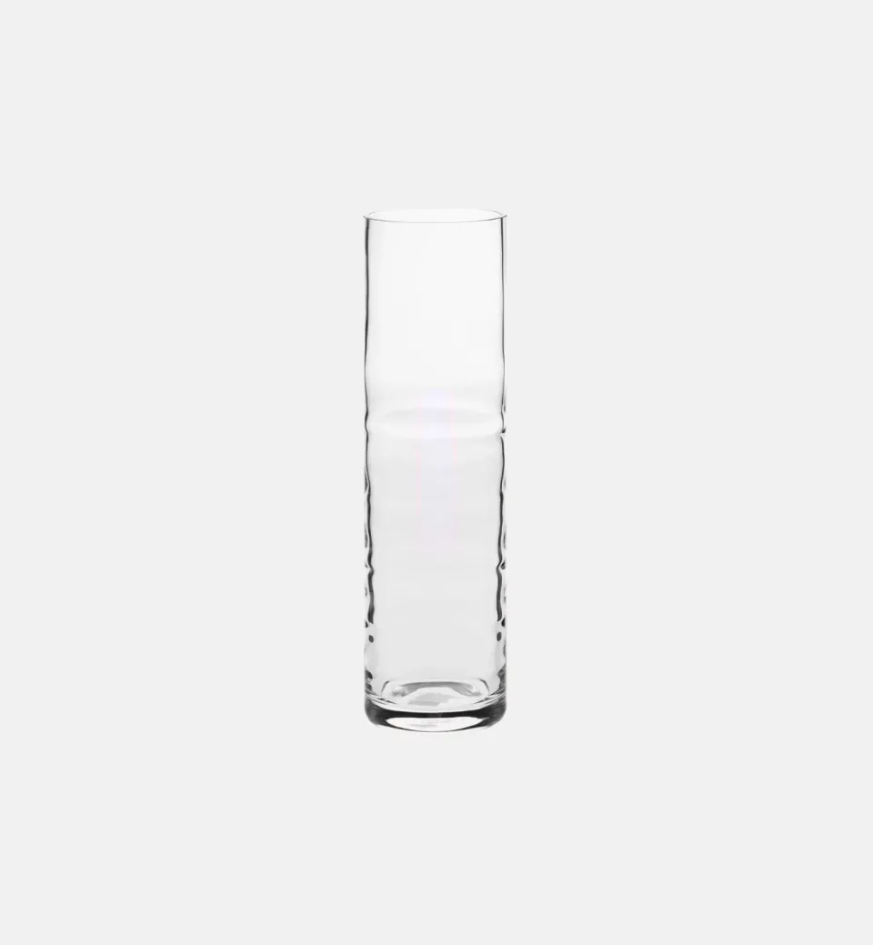 Krosno Straight Ribbed Tube vase 39 cm rillet glas