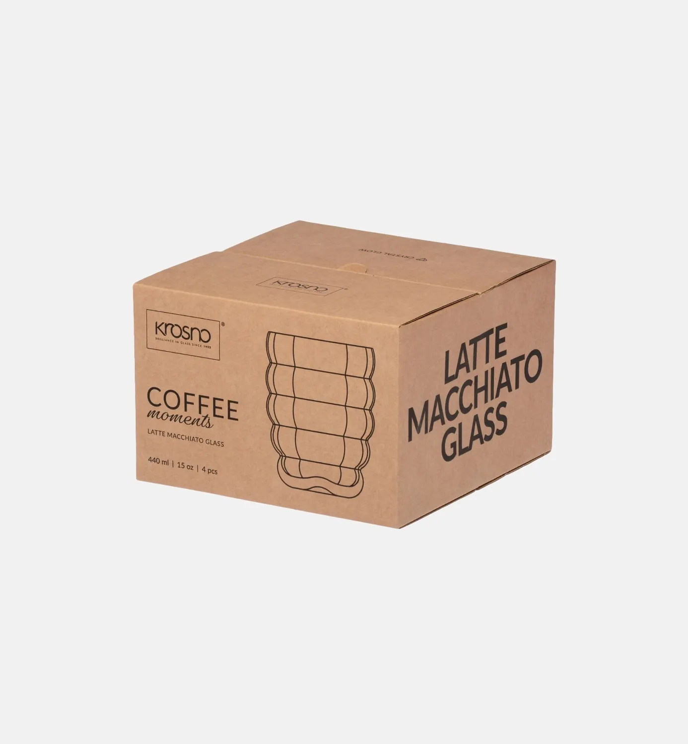 Krosno Coffee Moments latteglas 440 ml 4 stk