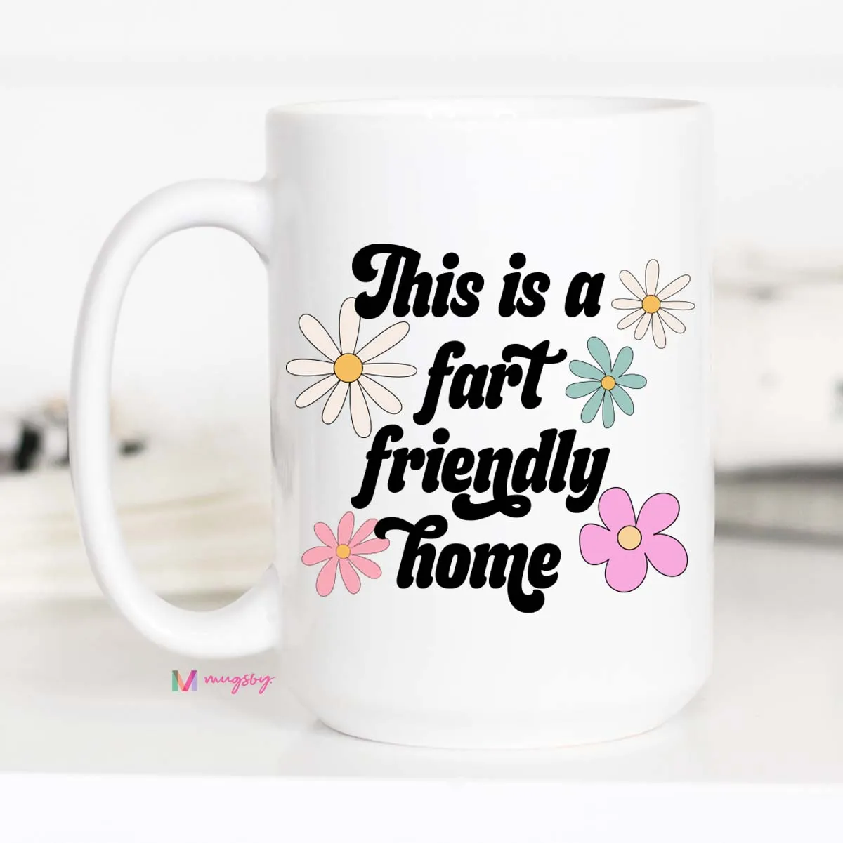 Mugsby Fart Friendly krus hvid keramik 325 ml sjov