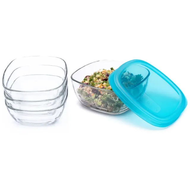 Libbey Serve It glasskåle 1,4 L sæt 8 med låg