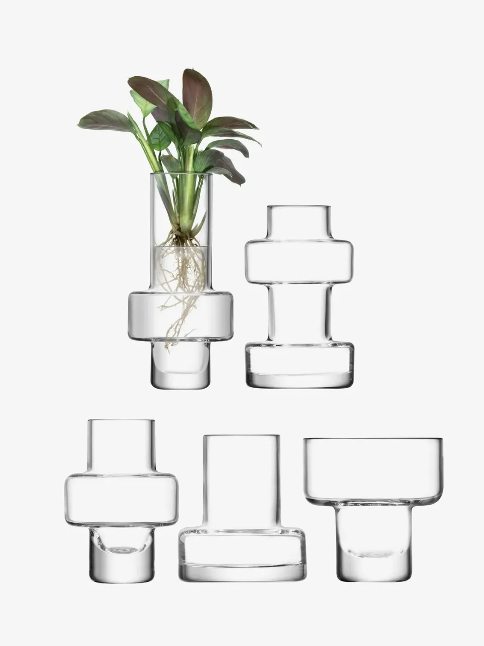 LSA Metropole minivase glas 5 stk sæt