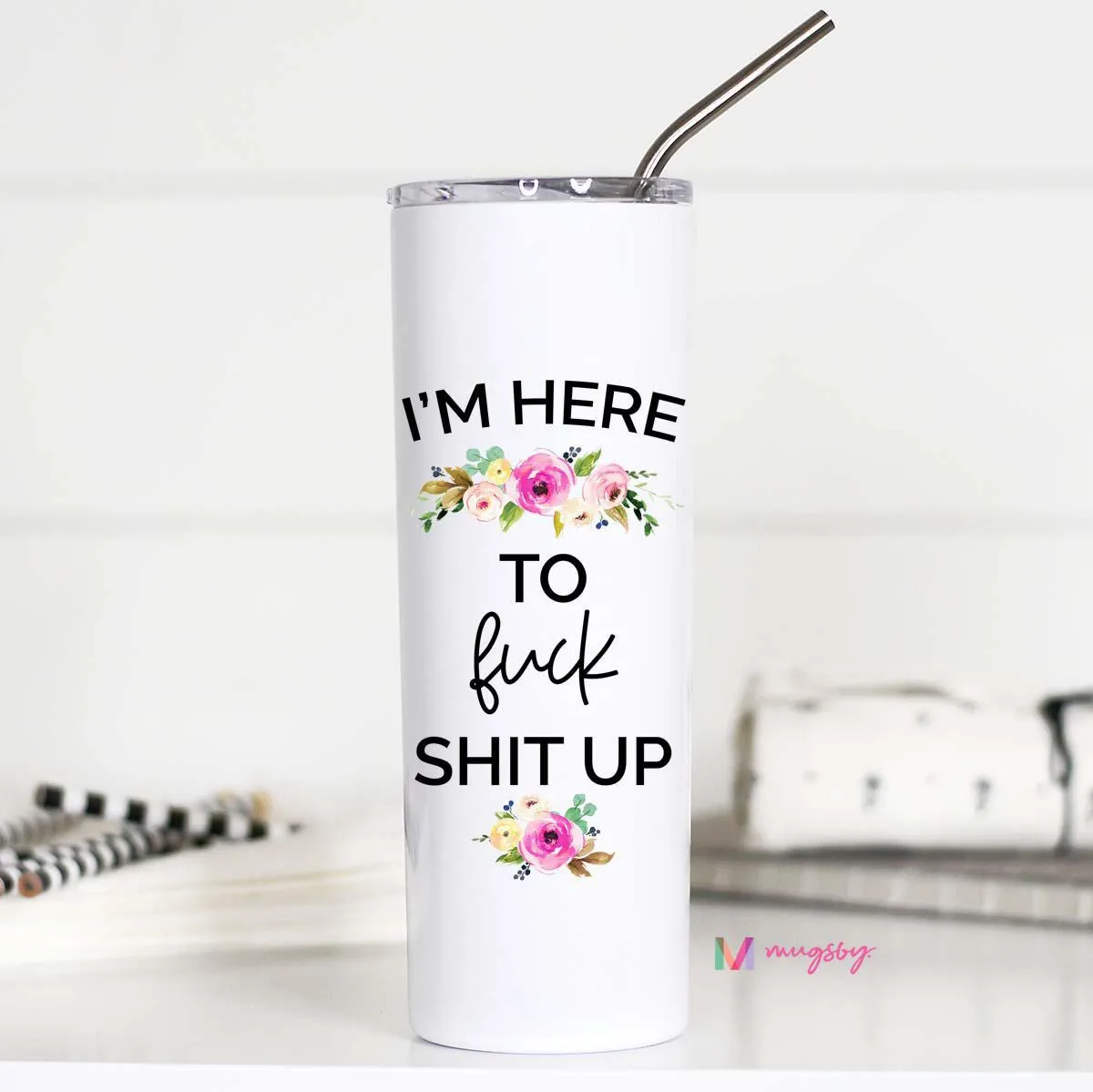 Mugsby Floral Tumbler termokrus 591 ml blomst
