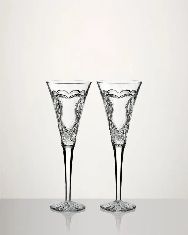 Waterford Wedding champagneglas 2 stk krystal hjerte