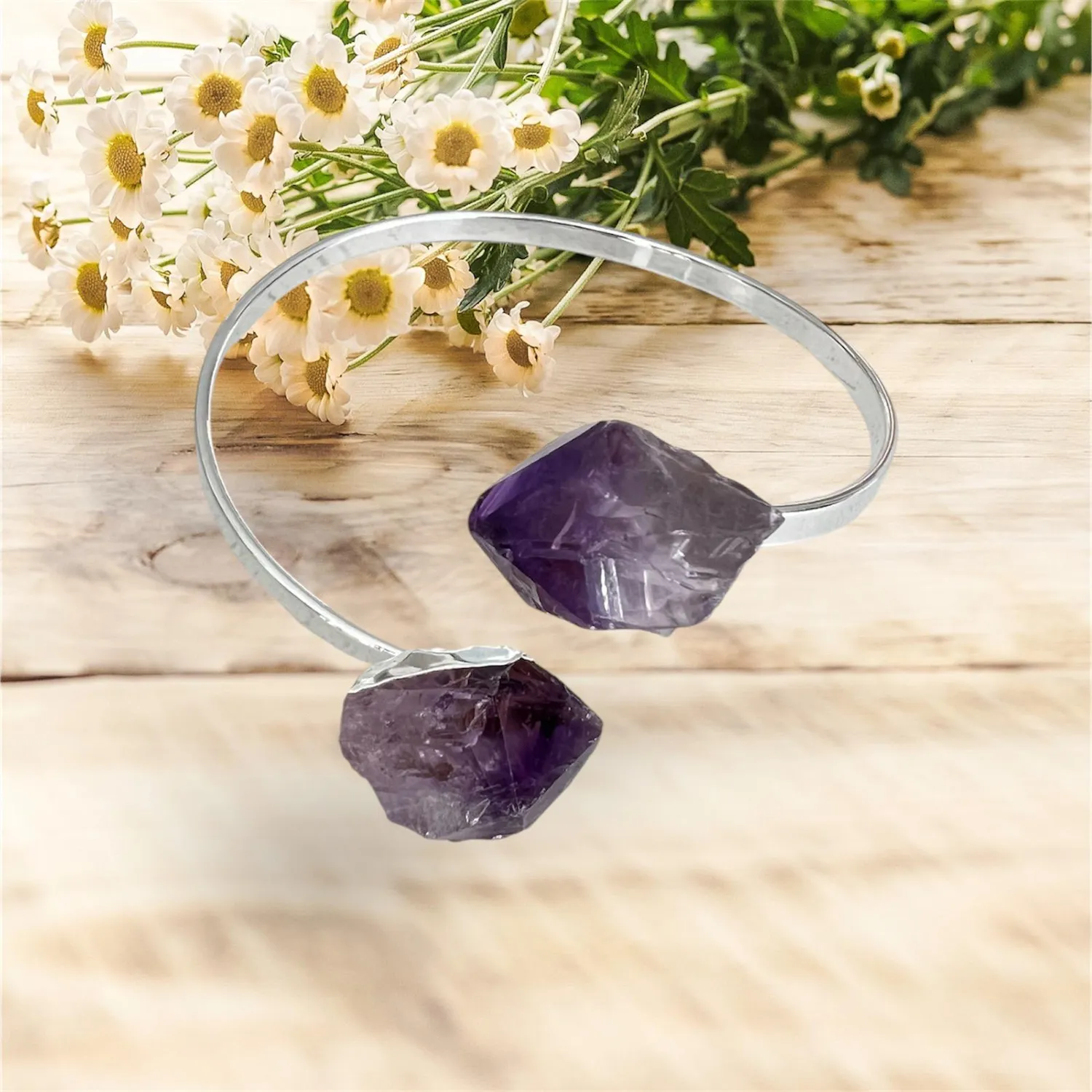 El'Cobre Dual Point ametyst armbånd sølvbelagt