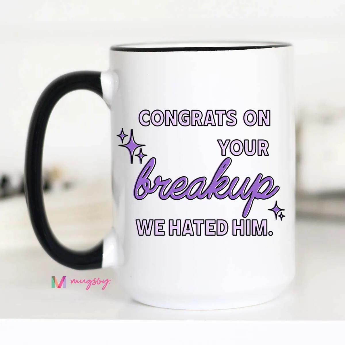 Mugsby Congrats Breakup kop 325 ml hvid sjov