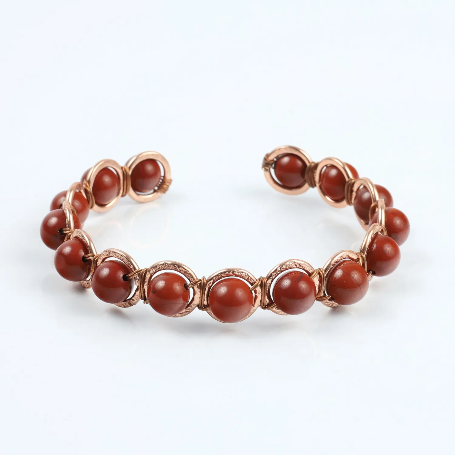 El'Cobre rød jaspis kobberarmbånd krystal