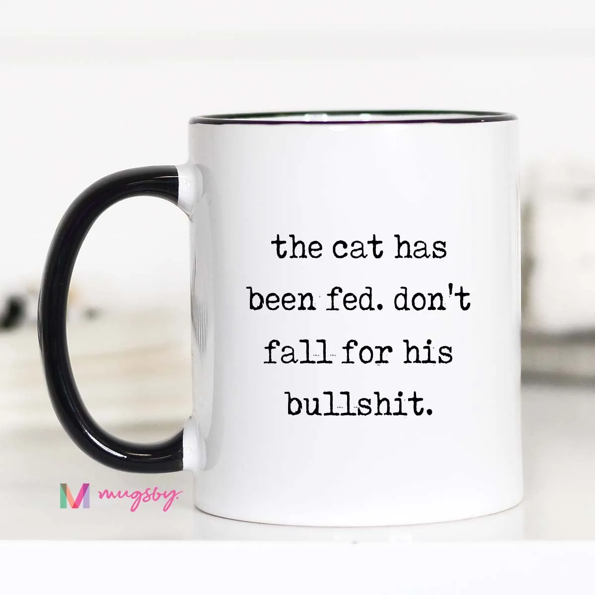 Mugsby The Cat Has Been Fed krus 325 ml hvid sjov