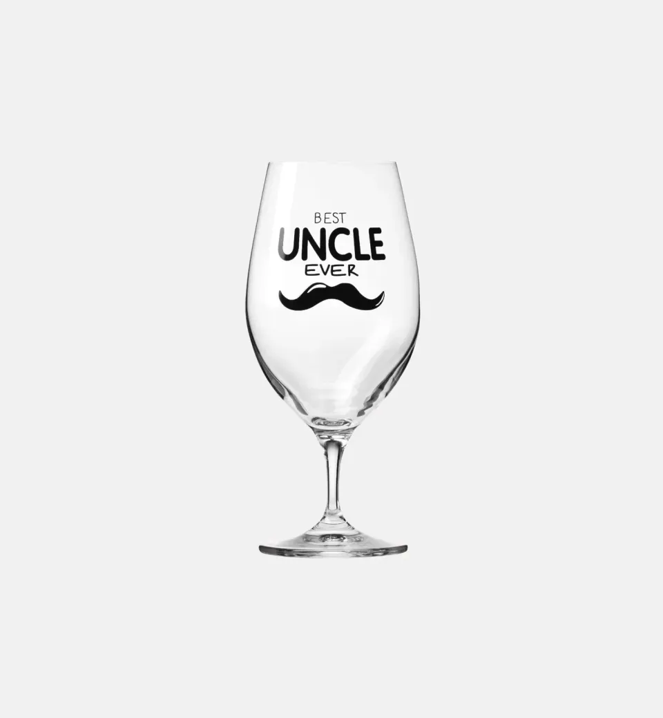 Krosno Best Uncle Ever ølglas 400 ml med overskæg