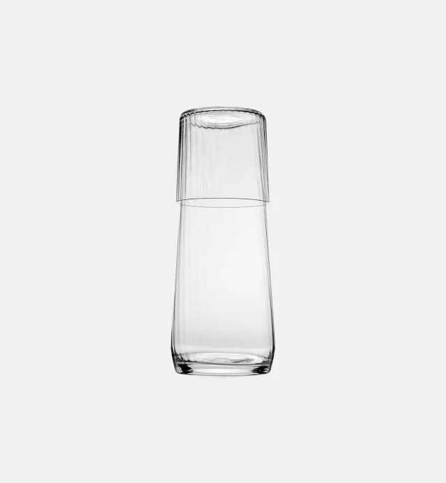 Krosno Lumi karaffelsæt glas 5 dele ribbet krystal