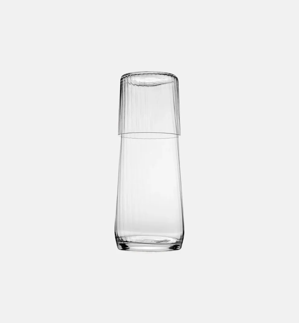 Krosno Lumi karaffelsæt glas 5 dele ribbet krystal