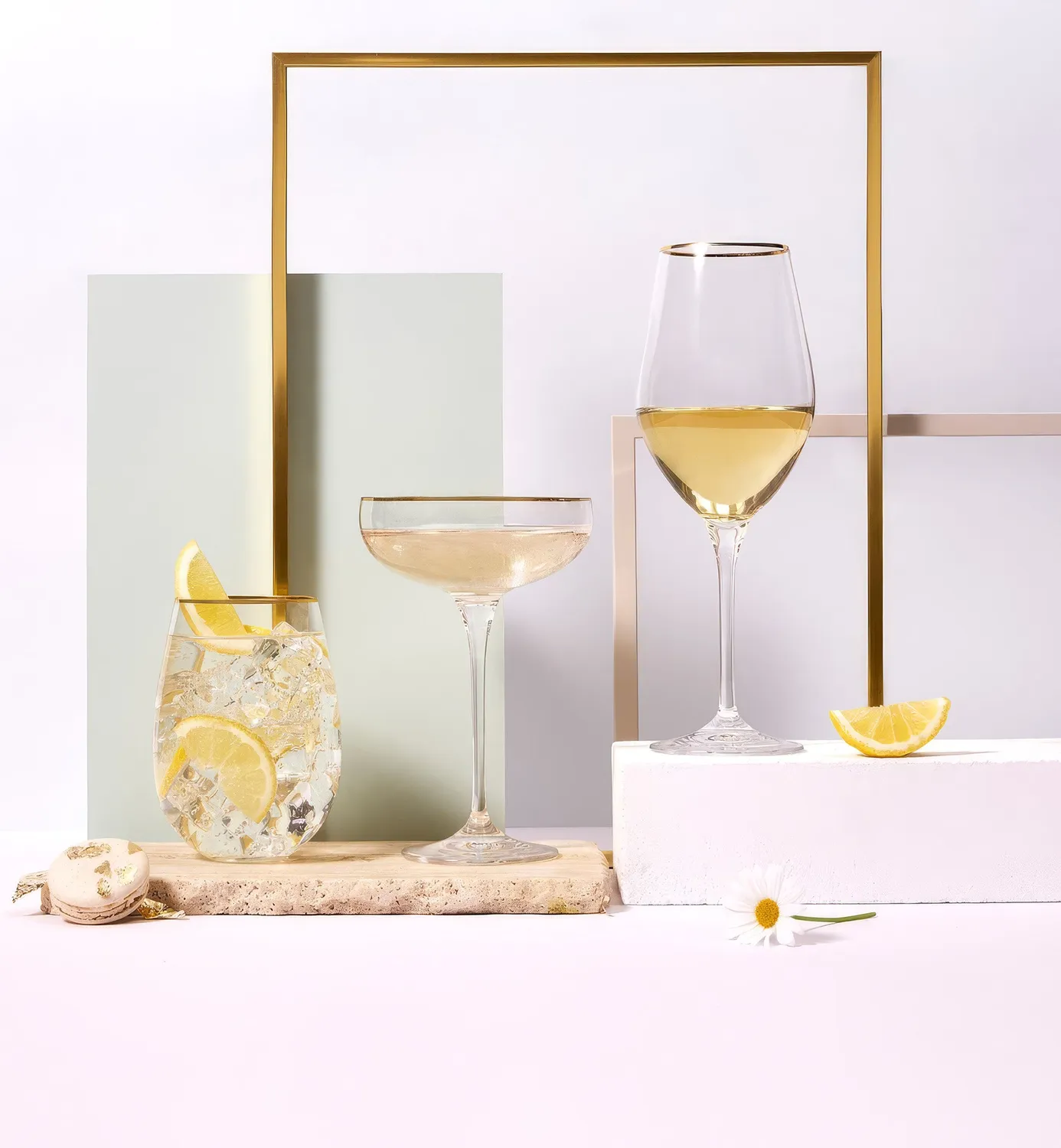 Krosno Harmony Gold vinglas 500 ml guldkant