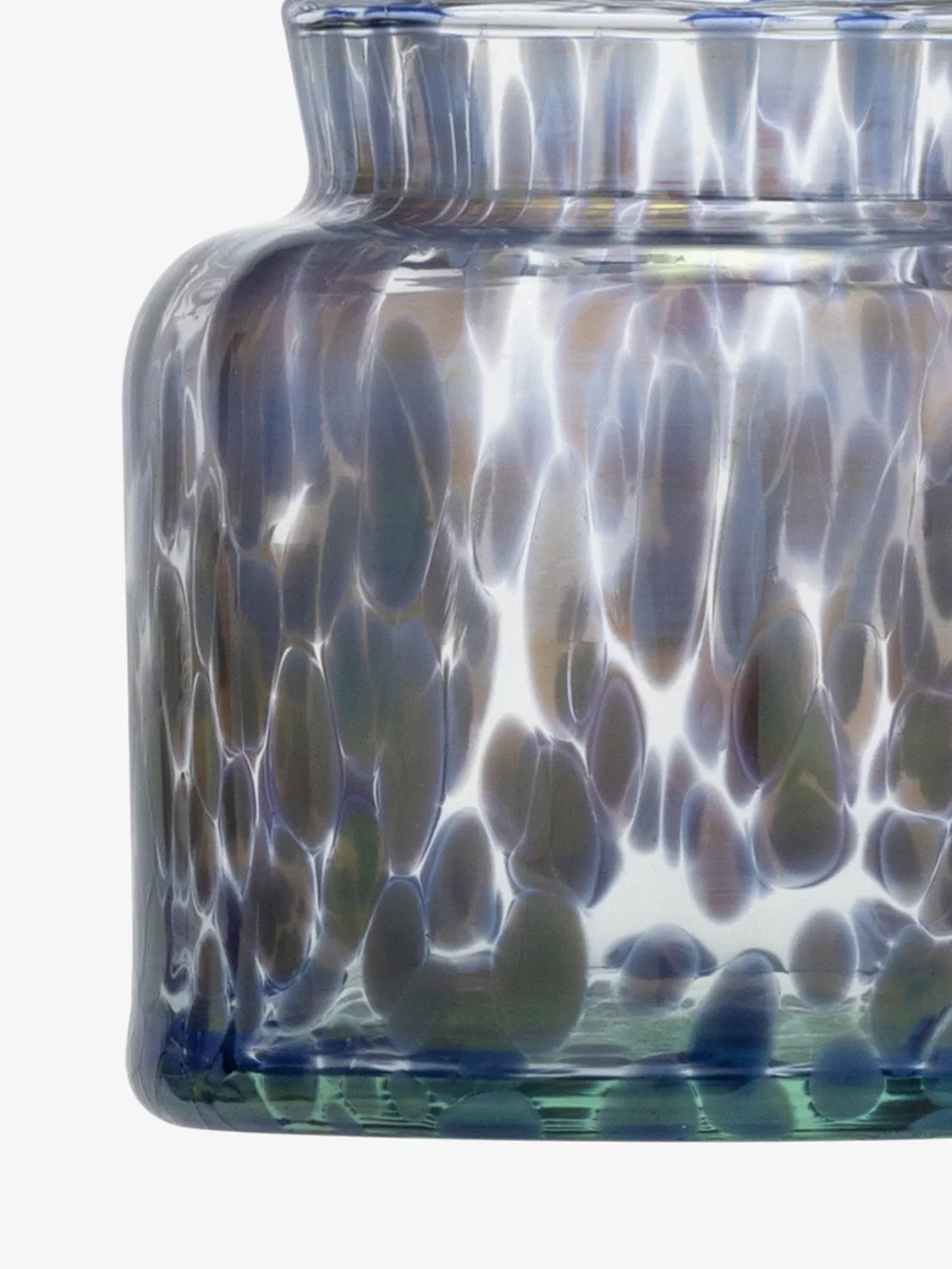 LSA Sea Glass fyrfadsstage glas spættet grøn