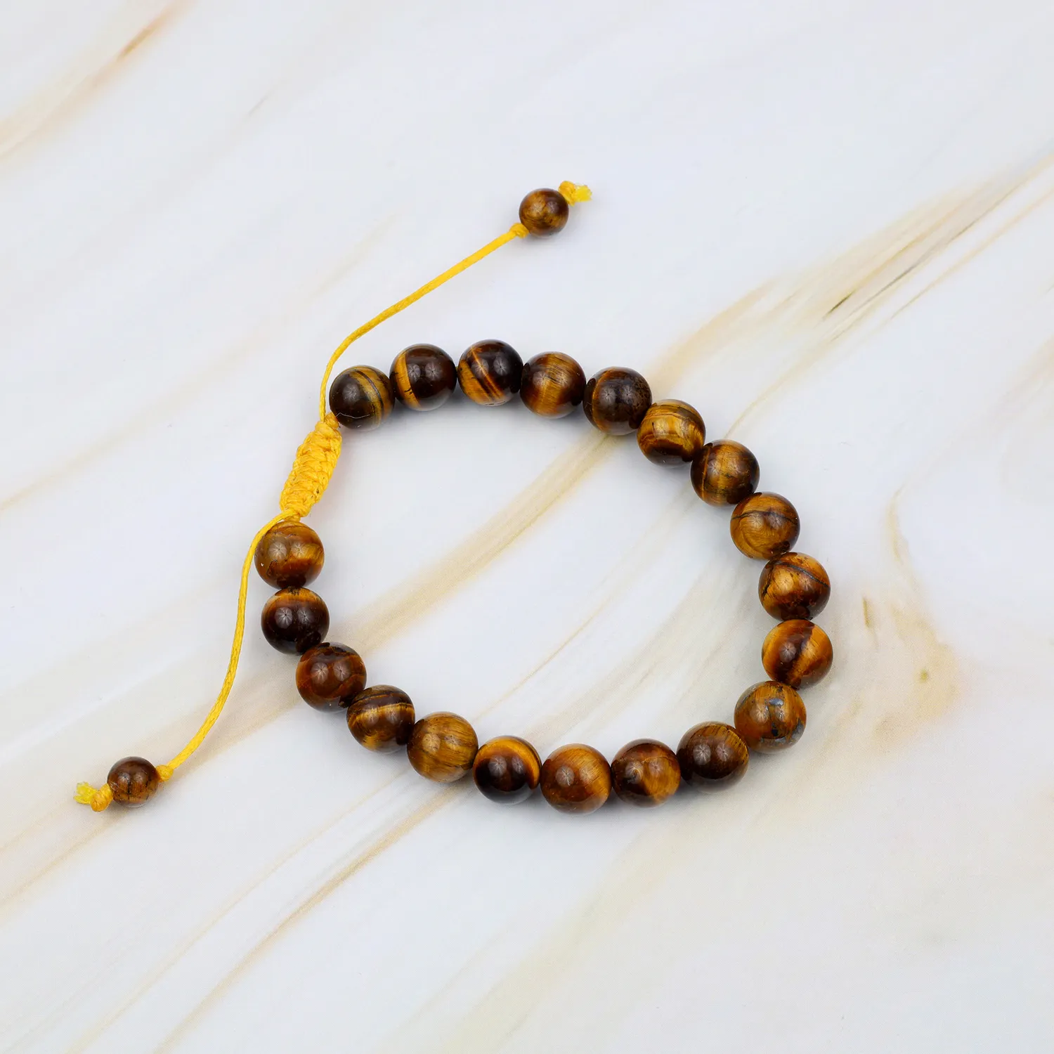 El'Cobre Tiger Eye makrame armbånd tigerøje justerbart